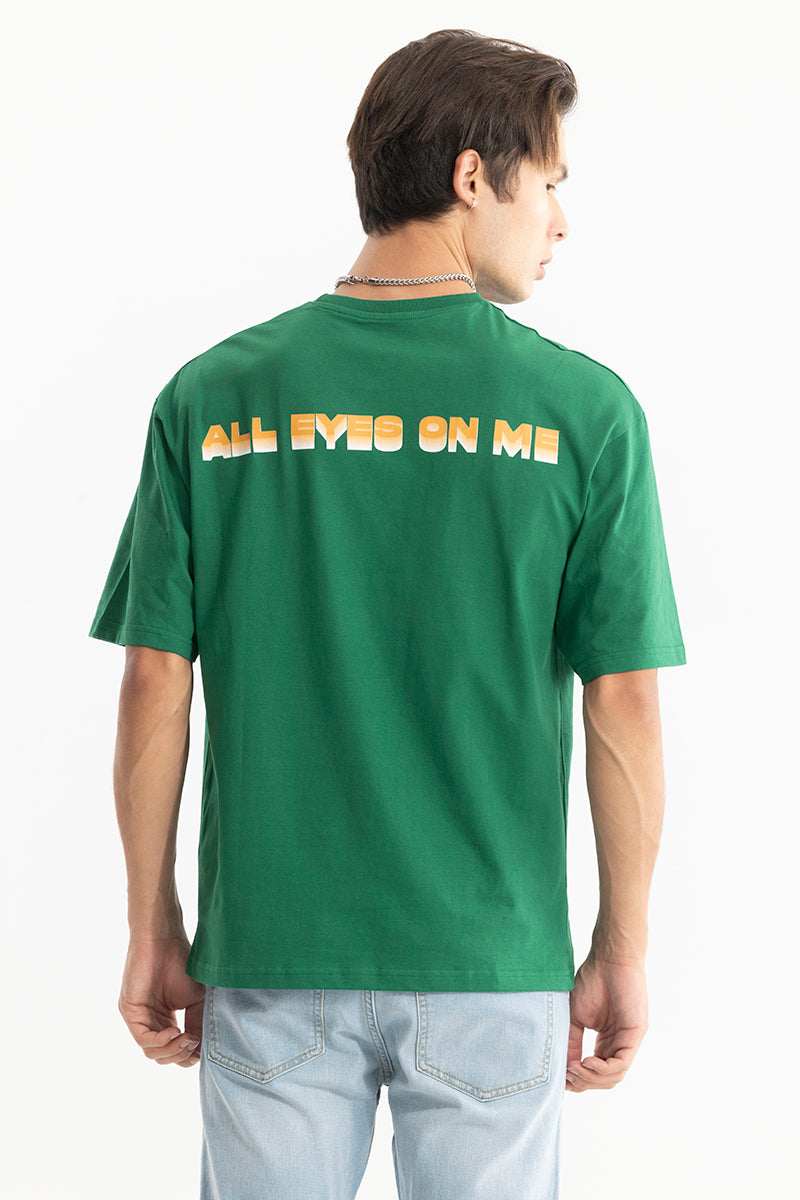 All Eyes On Me Green Oversized T-Shirt