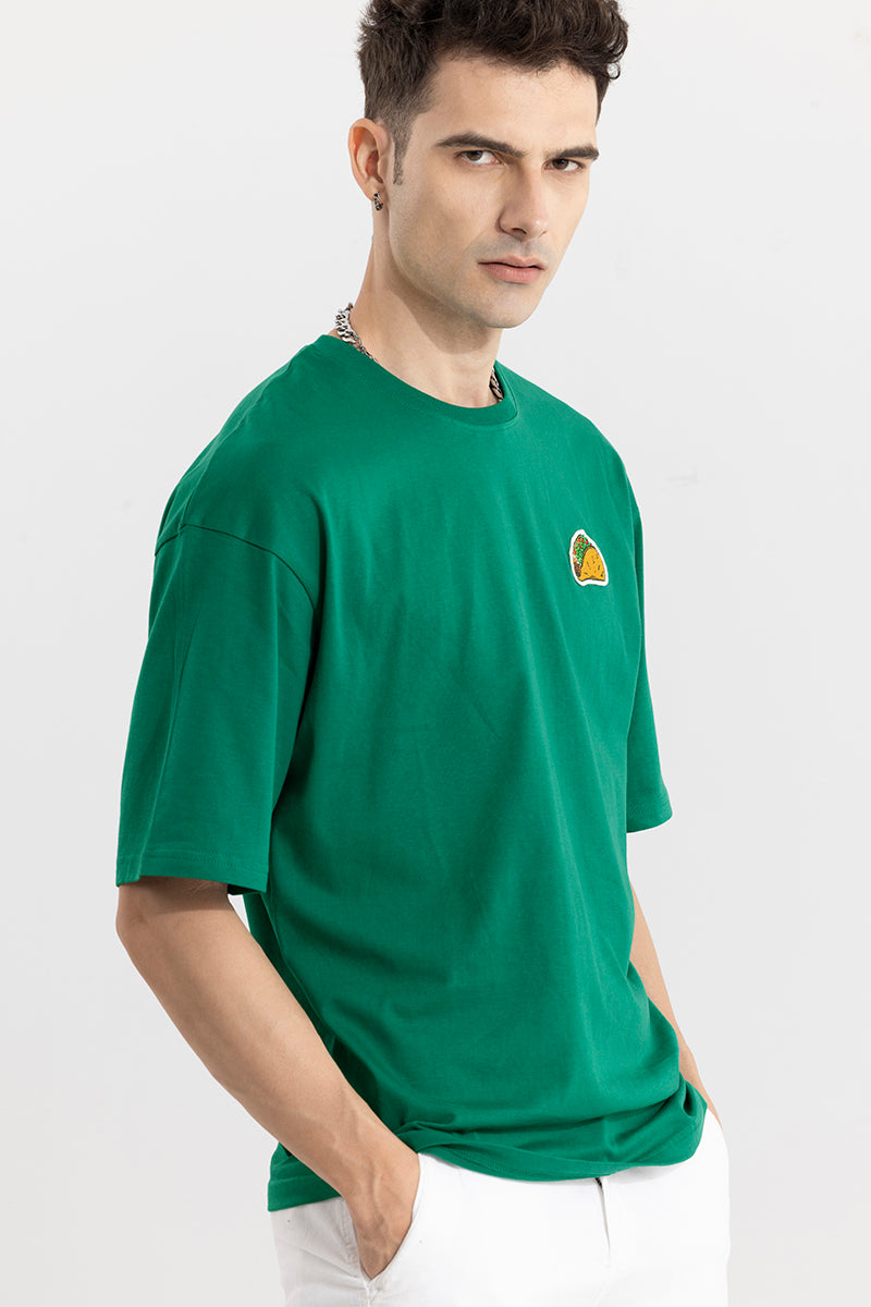 Every Now And Then Green Oversized T-Shirt