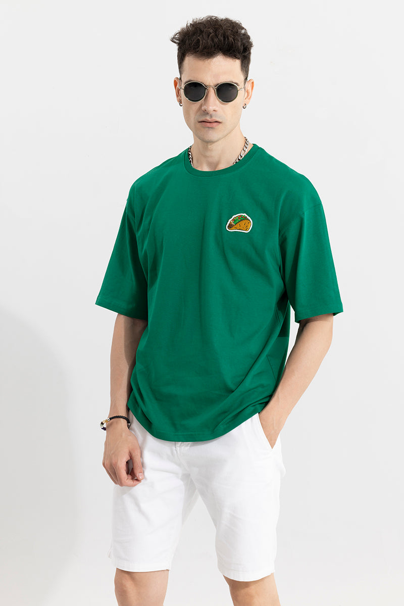 Every Now And Then Green Oversized T-Shirt