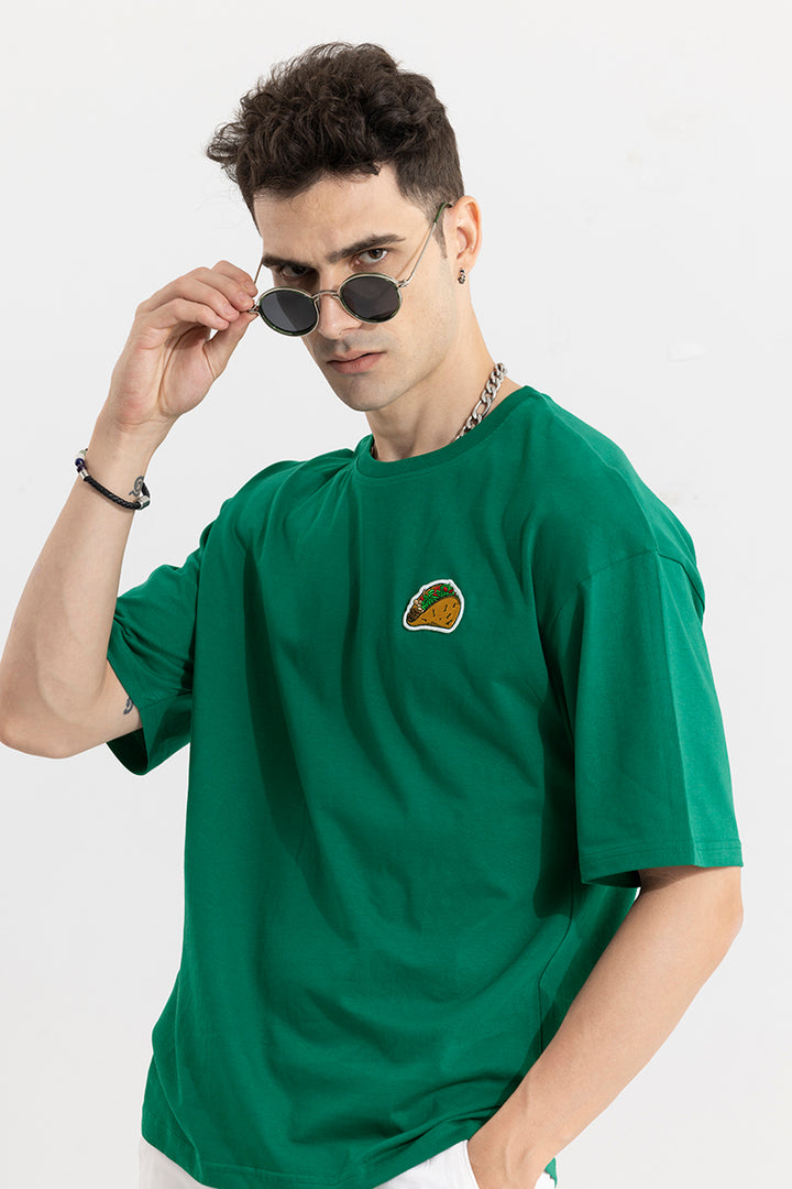 Every Now And Then Green Oversized T-Shirt