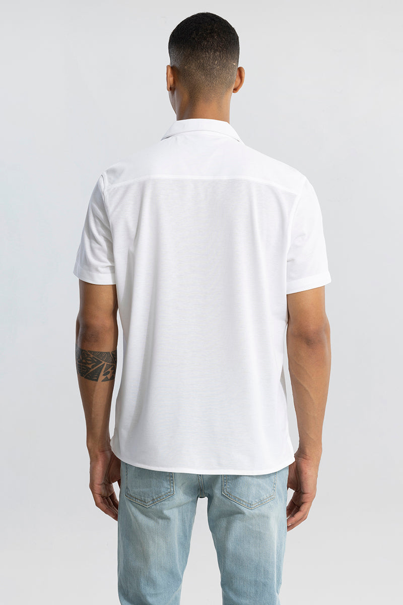 Buy Men's Buzzie White Knitted Shirt Online | SNITCH