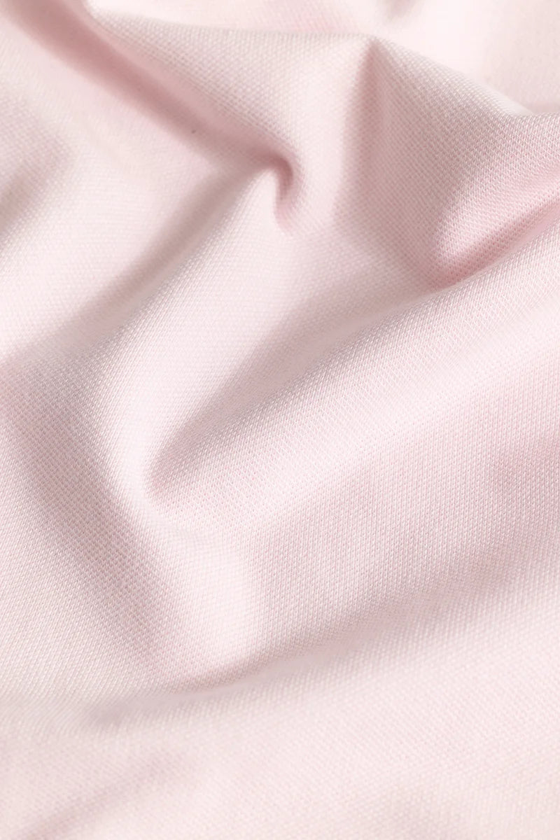 Basic Knitted Light Pink Oversized Shirt