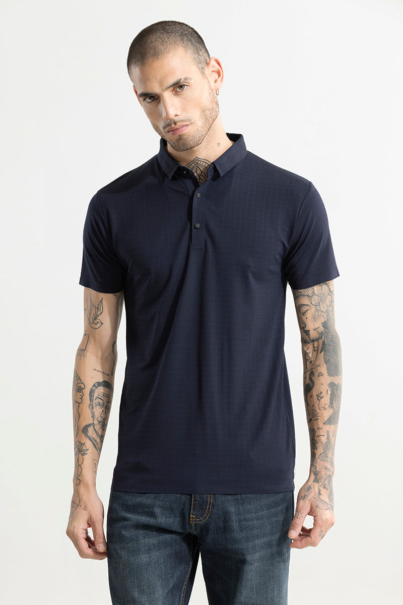 Buy Men's Scopic Navy Polo T-Shirt Online | SNITCH