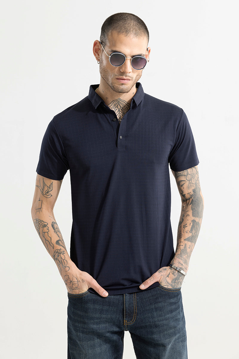 Buy Men's Scopic Navy Polo T-Shirt Online | SNITCH