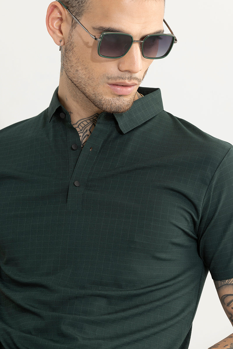 Buy Men's Scopic Green Polo T-Shirt Online | SNITCH