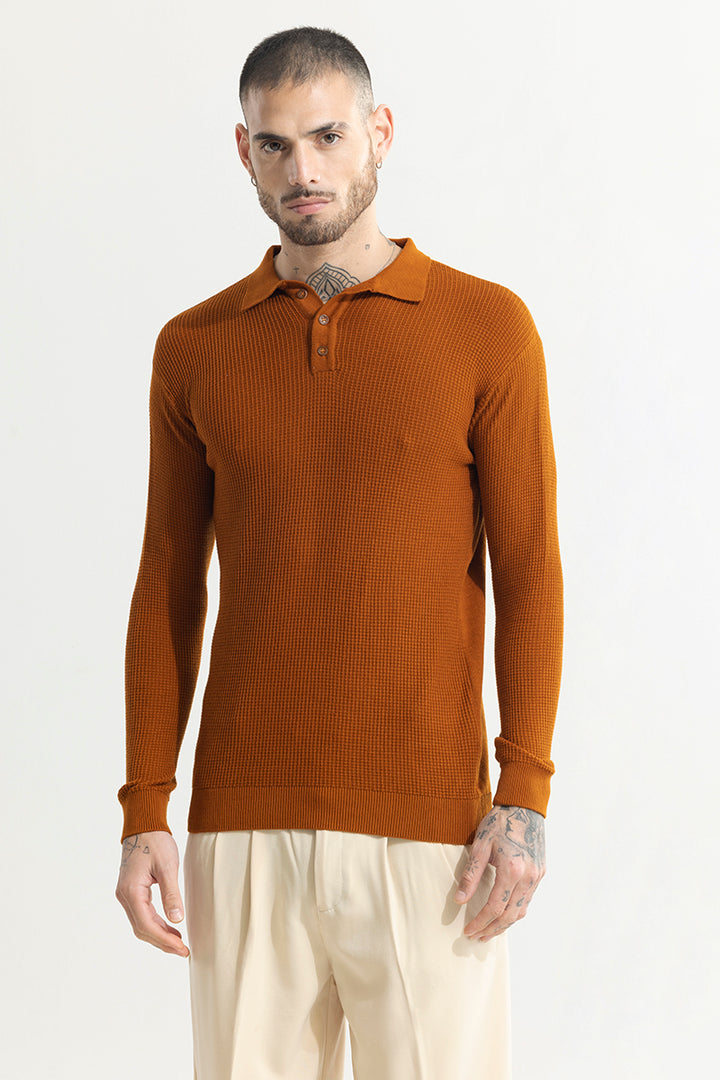 Adorn Rustic Orange Polo T-Shirt