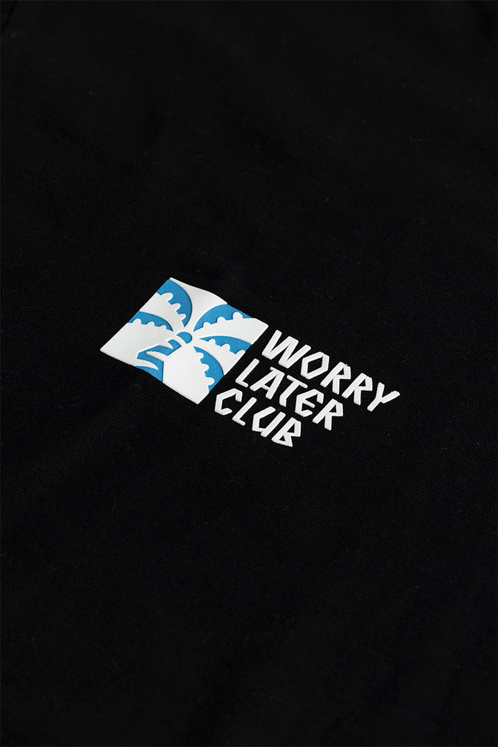 Worry Later Club Black Oversized T-Shirt