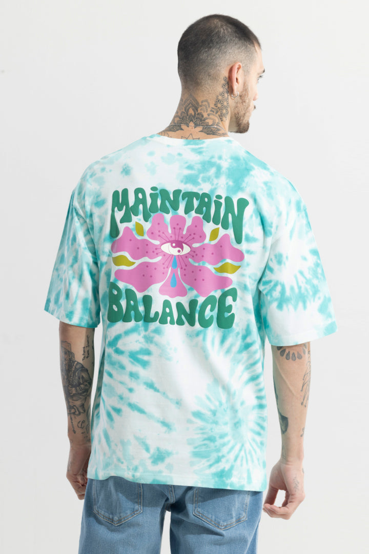 Maintain Balance Blue Oversized T-Shirt