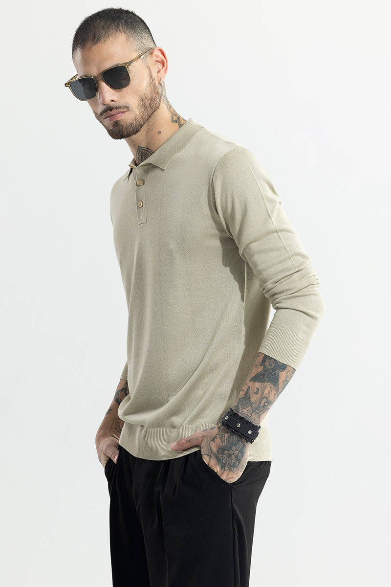 Urban Edge Beige Polo T-Shirt