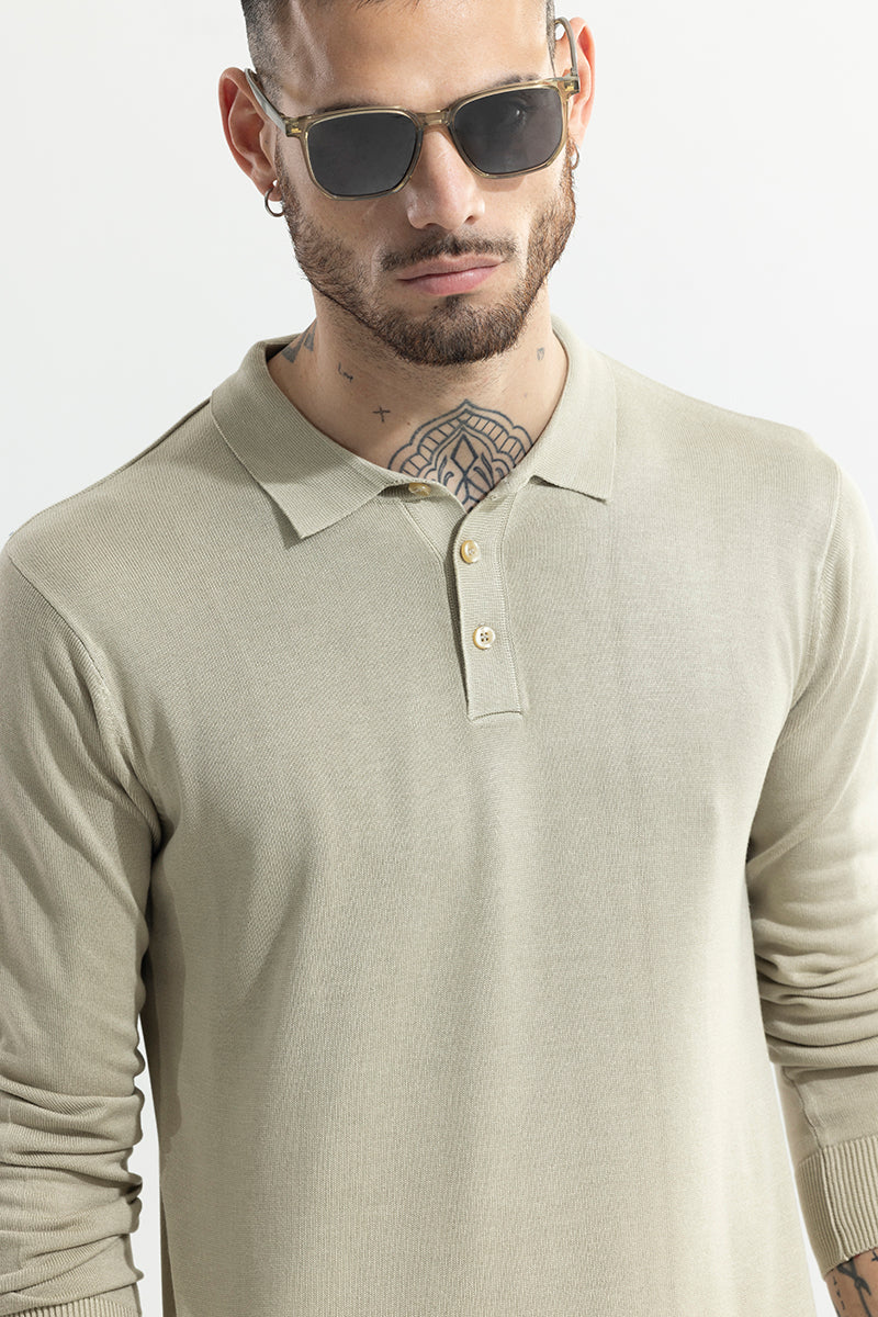 Urban Edge Beige Polo T-Shirt