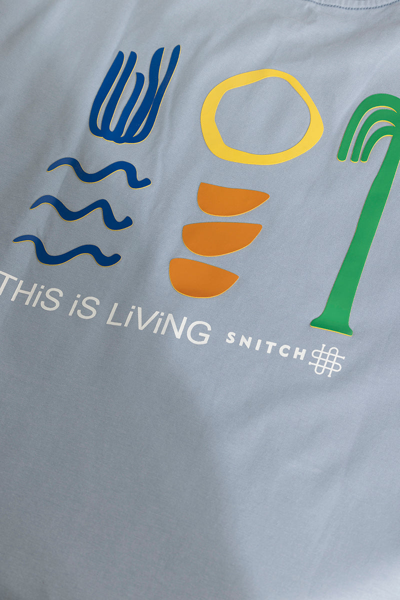 This Is Living Blue Oversized T-Shirt