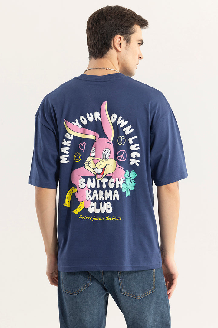 Make Your Own Luck Blue Oversized T-Shirt