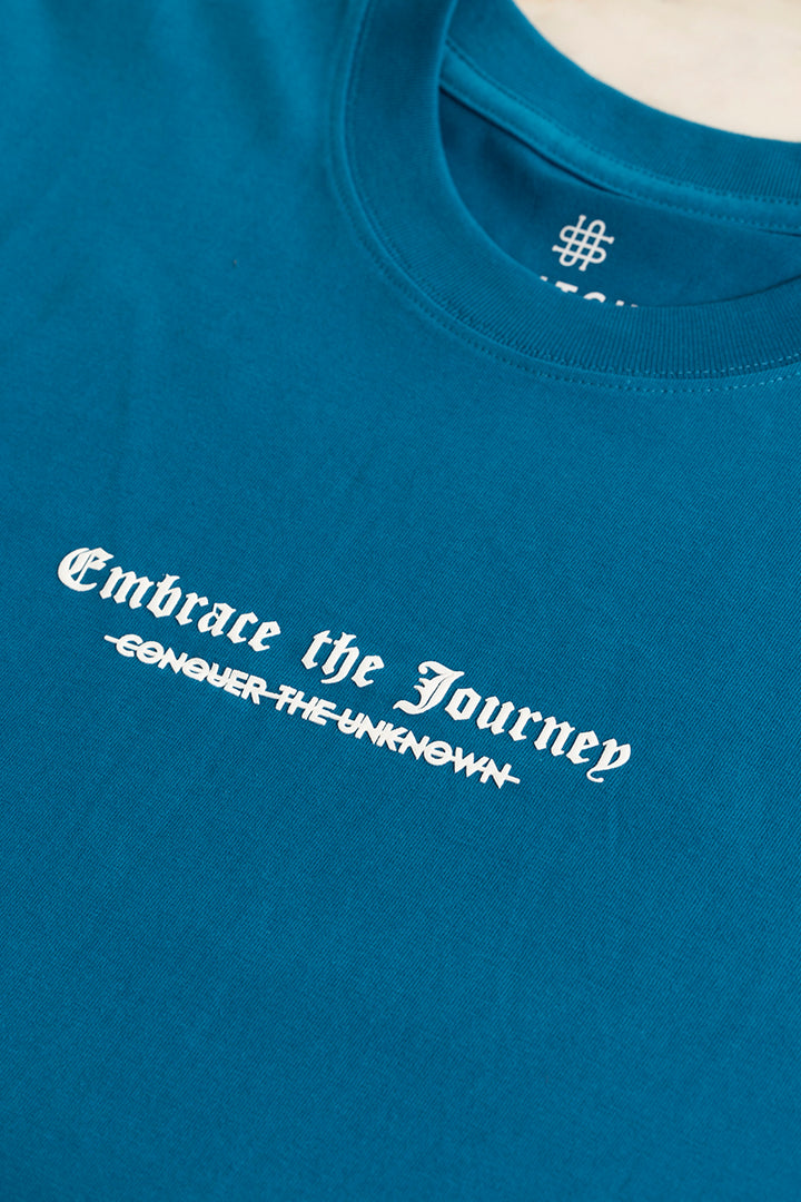 Embrace The Journey Blue Oversized T-Shirt