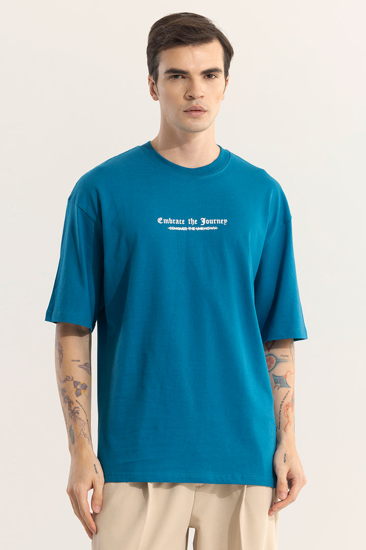 Embrace The Journey Blue Oversized T-Shirt