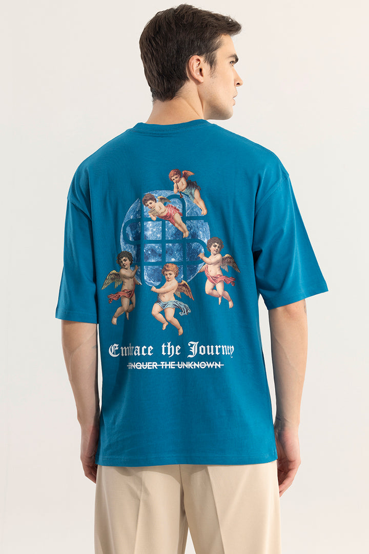 Embrace The Journey Blue Oversized T-Shirt