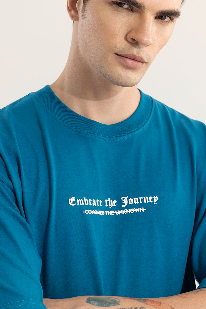 Embrace The Journey Blue Oversized T-Shirt