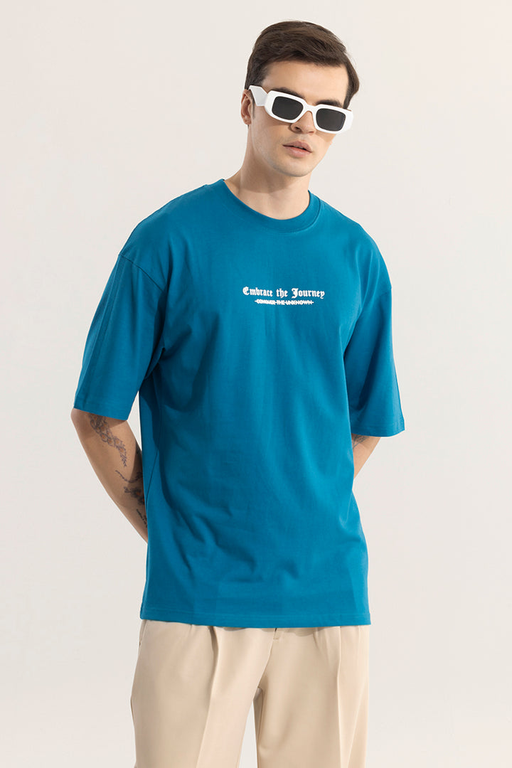 Embrace The Journey Blue Oversized T-Shirt