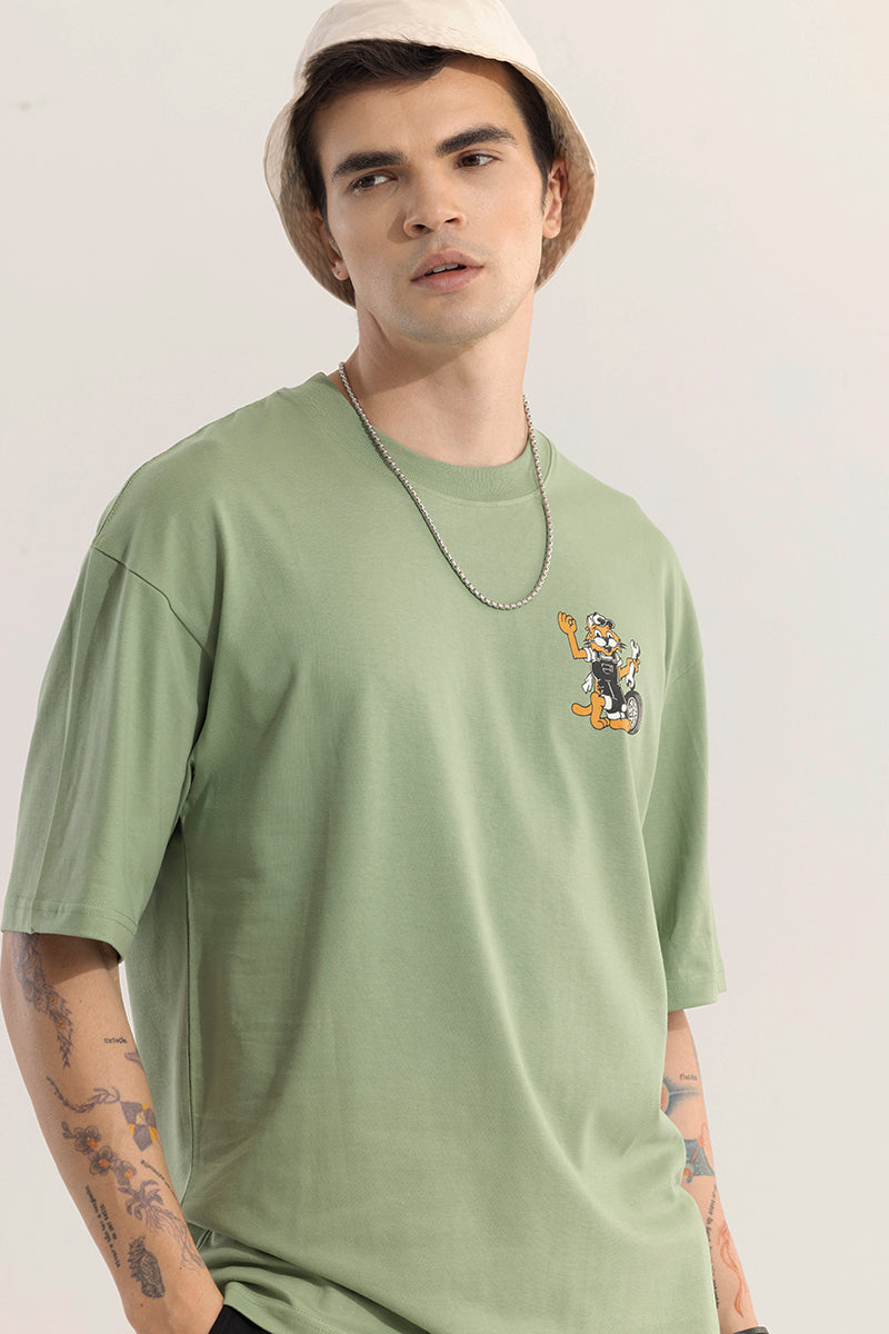 Worn Out Customs Green Oversized t-Shirt