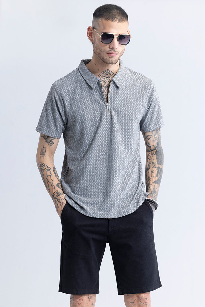 Verti-Zip Grey T-Shirt