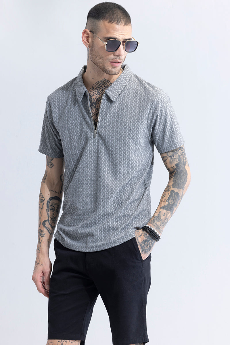 Verti-Zip Grey T-Shirt