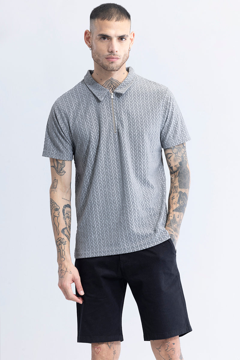 Verti-Zip Grey T-Shirt