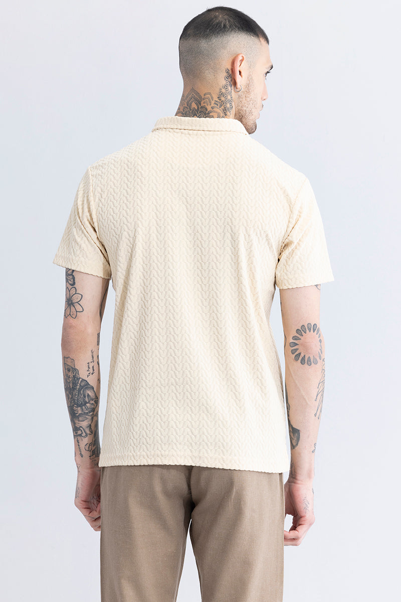 Verti-Zip Cream T-Shirt