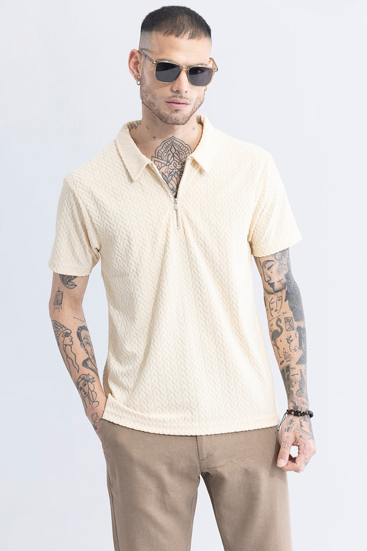 Verti-Zip Cream T-Shirt