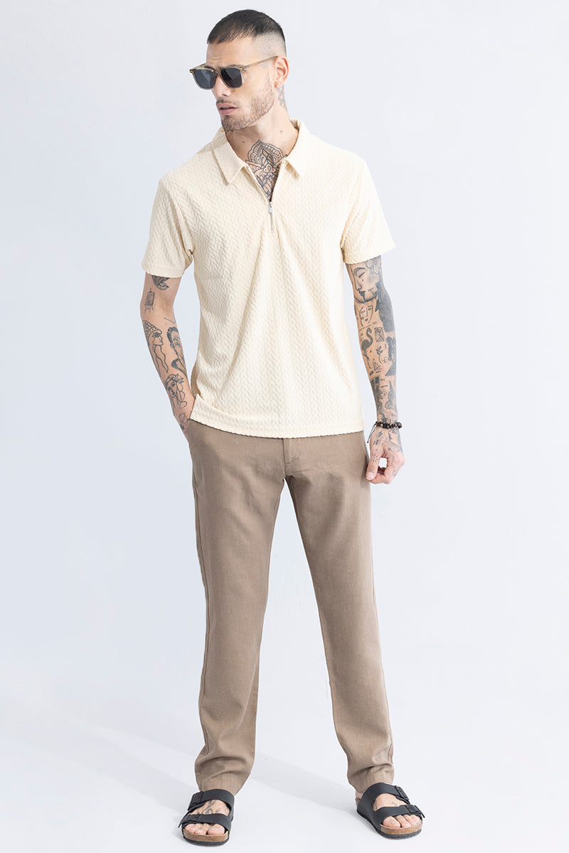 Verti-Zip Cream T-Shirt