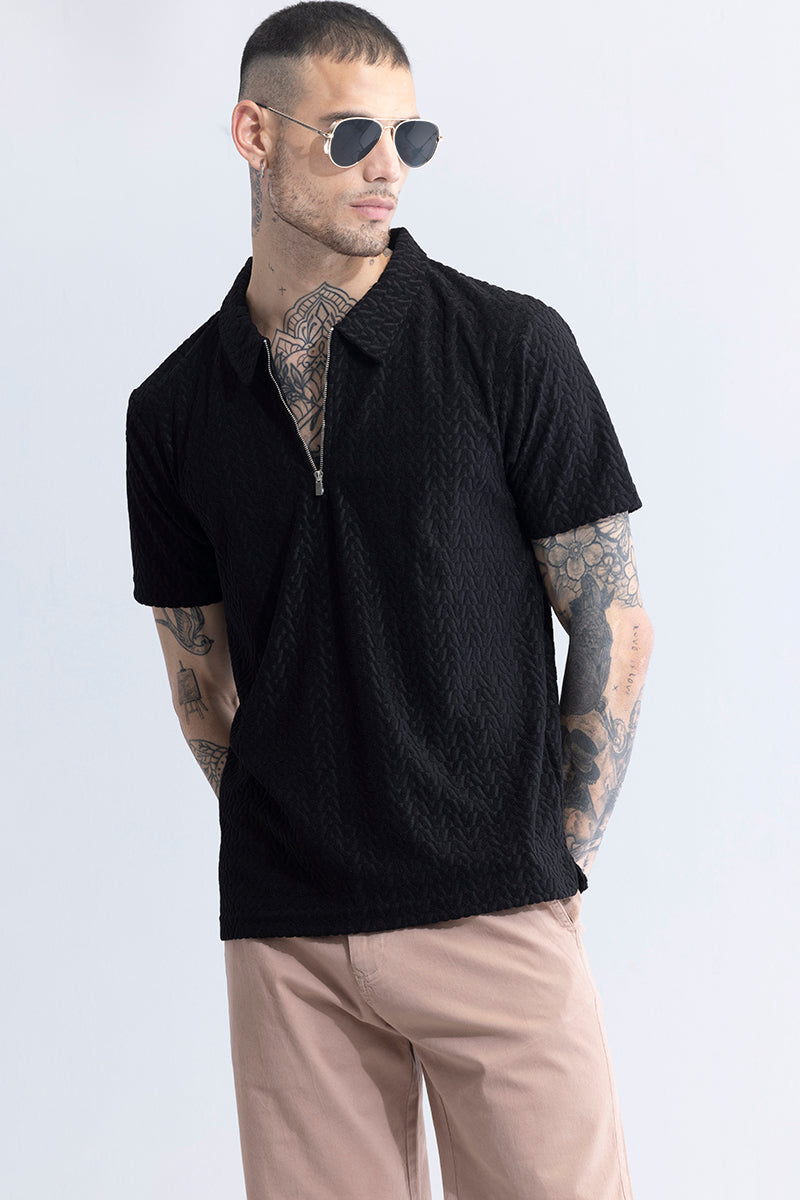 Buy Men's Verti-Zip Zigzag T-Shirt Online | SNITCH