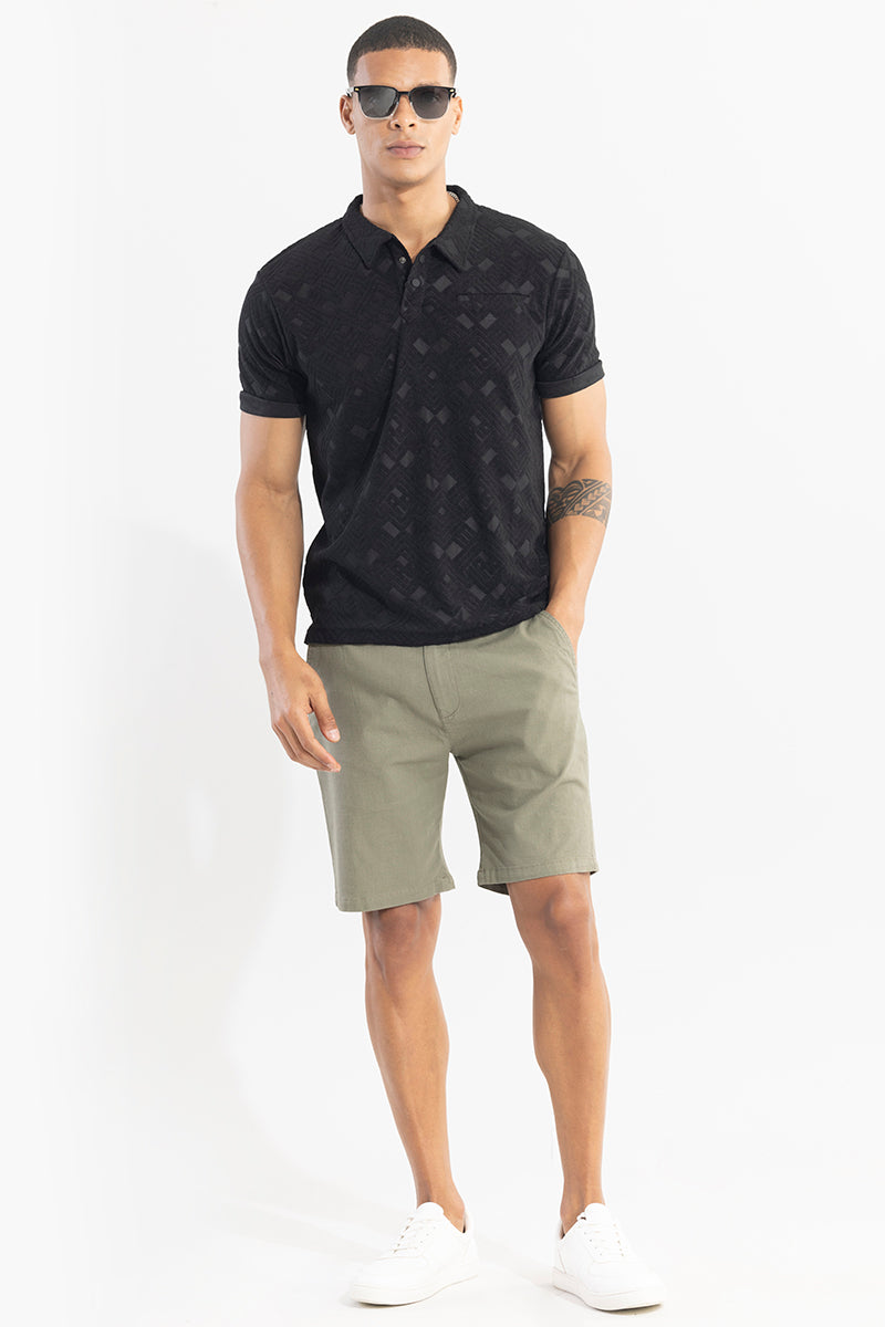 Square Space Black Polo T-Shirt