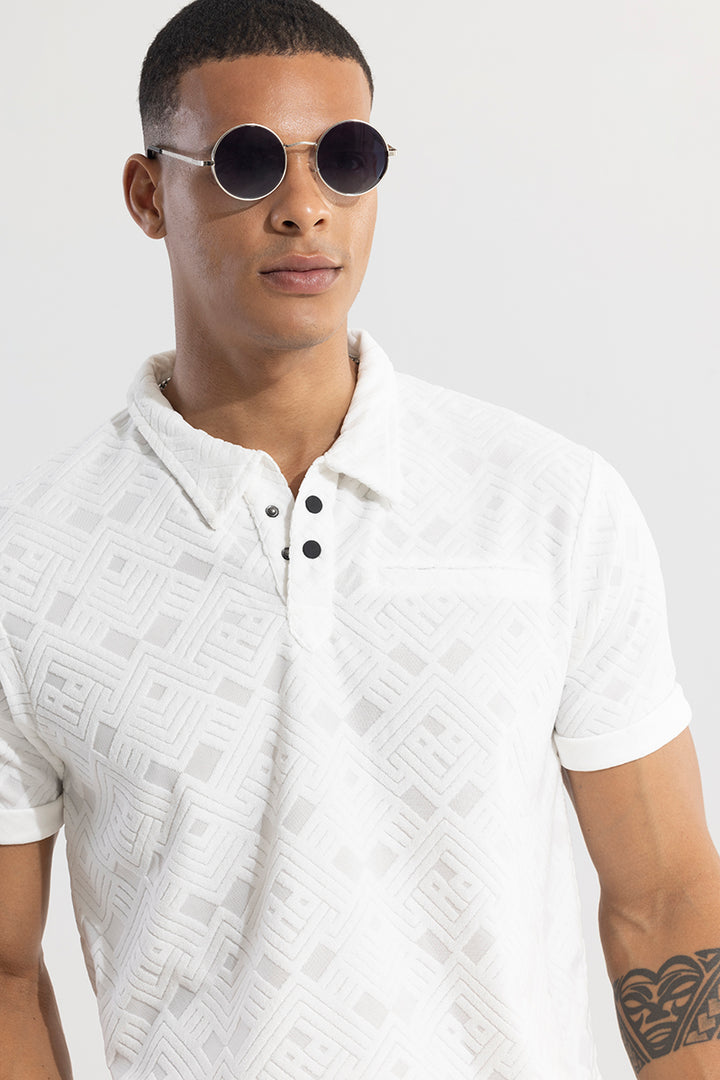 Square Space White Polo T-Shirt