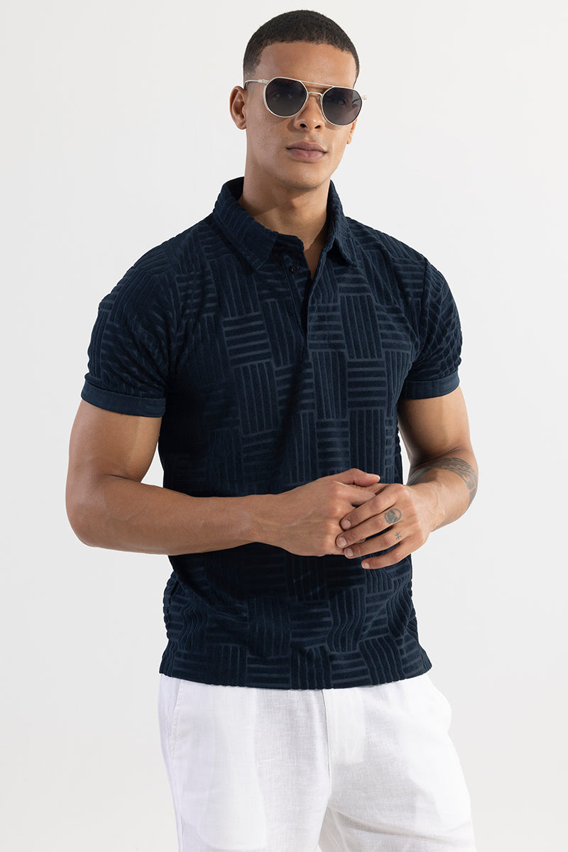 Buy Men's Quintet Navy Polo T-Shirt Online | SNITCH