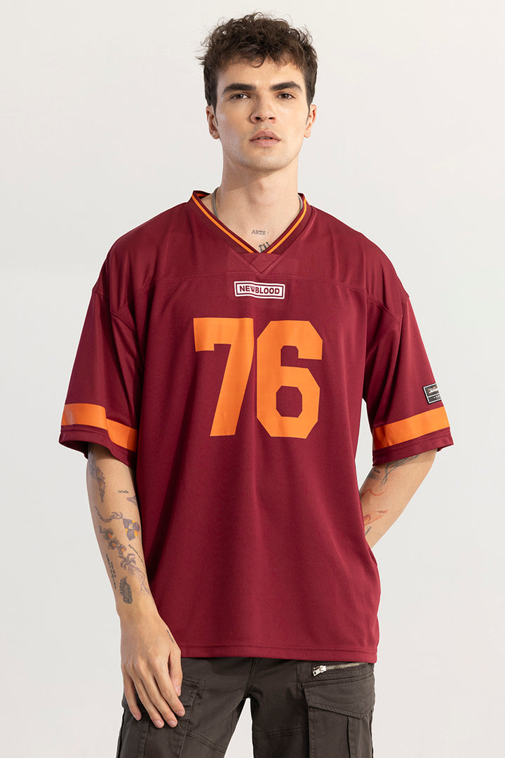 NewBlood Maroon Oversized T-Shirt