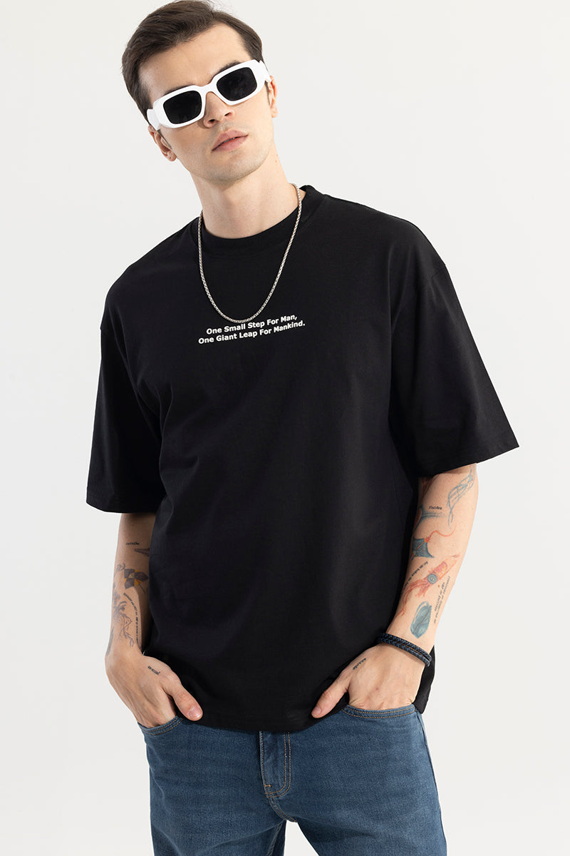 One Small Step Black Oversized T-Shirt