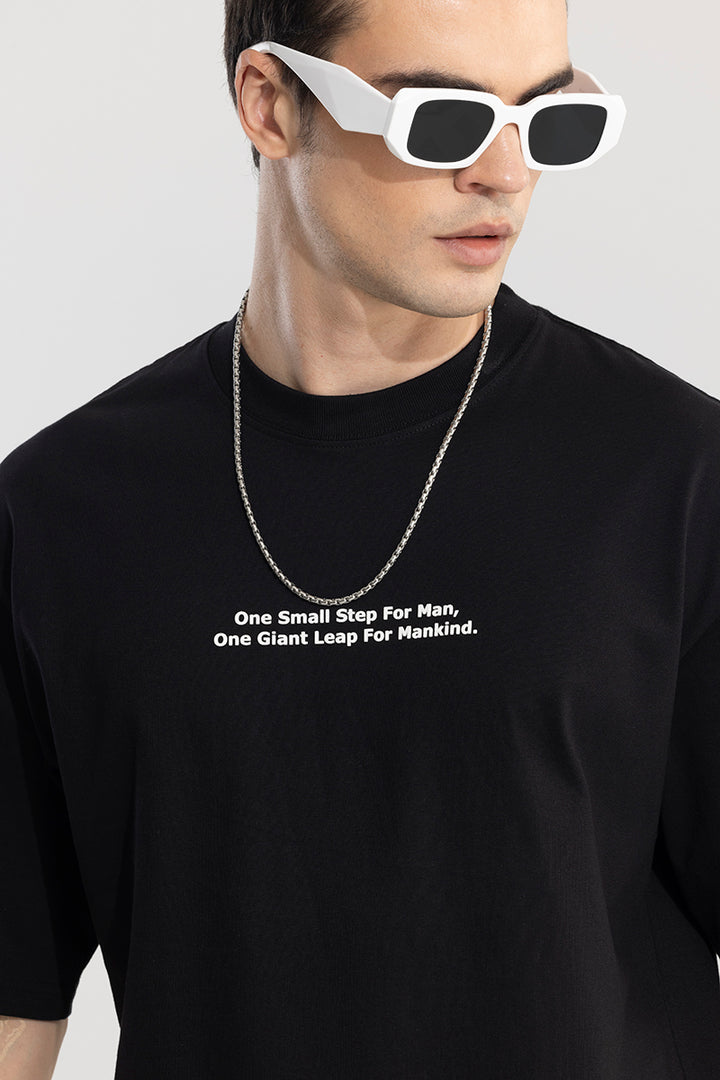 One Small Step Black Oversized T-Shirt