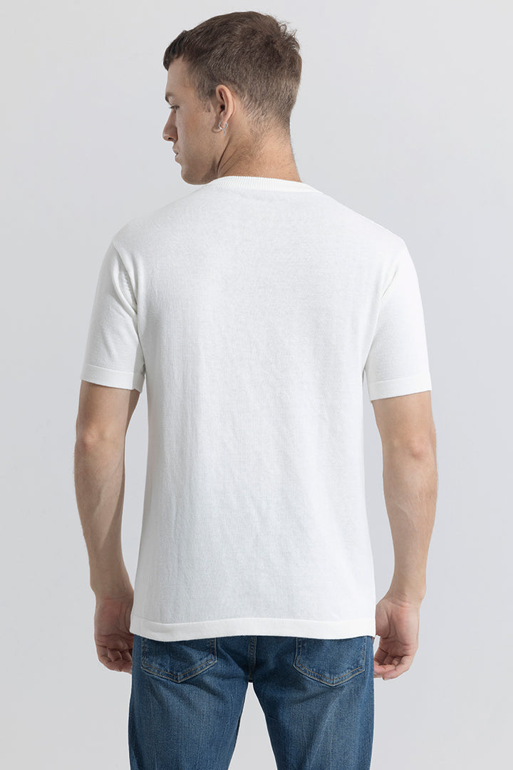 Buy Men's Smooth Knit White T-Shirt Online | SNITCH