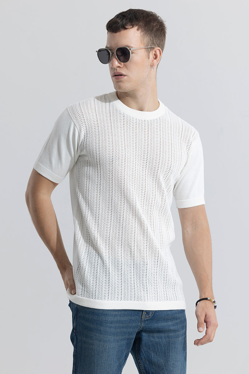 Smooth Knit White T-Shirt