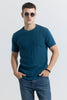 Smooth Knit Teal Blue T-Shirt