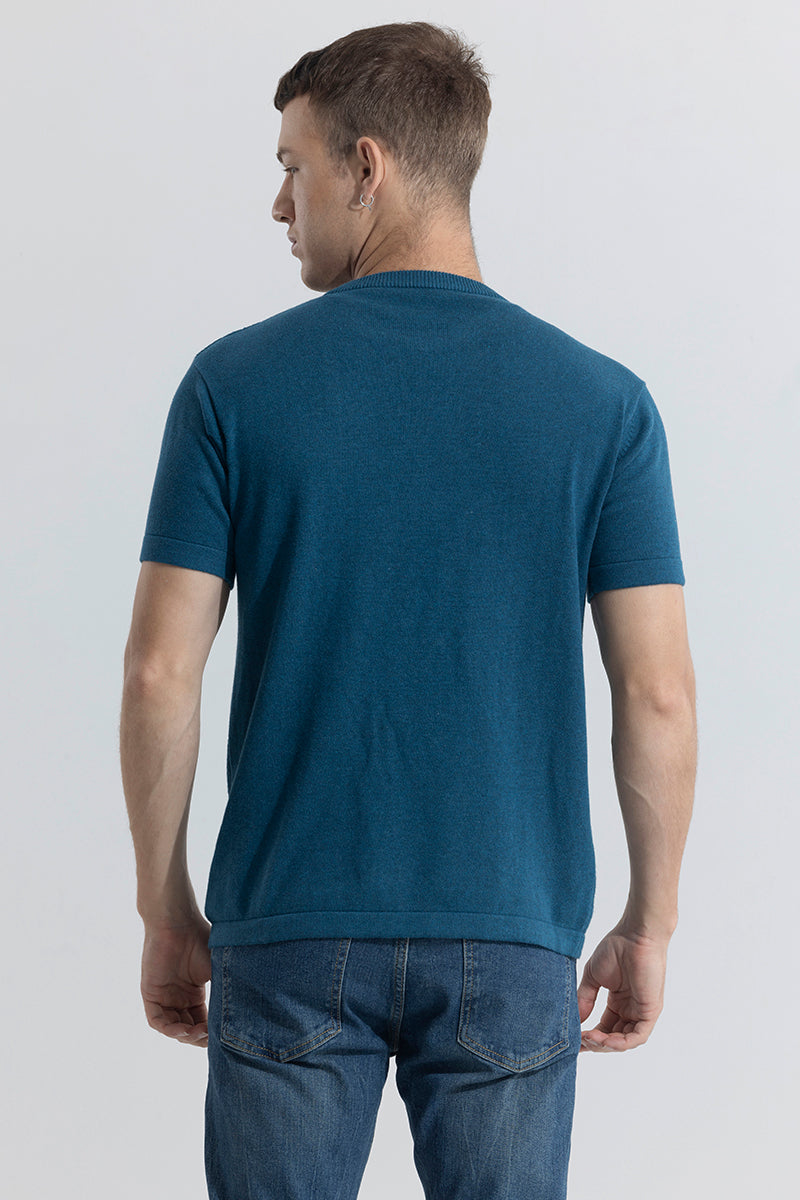 Smooth Knit Teal Blue T-Shirt