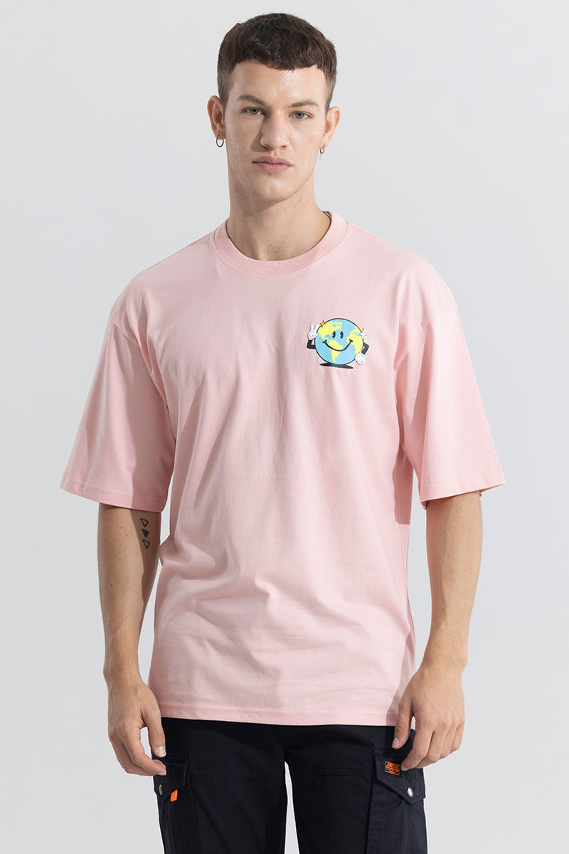 Green Is Groovy Pink Oversized T-Shirt