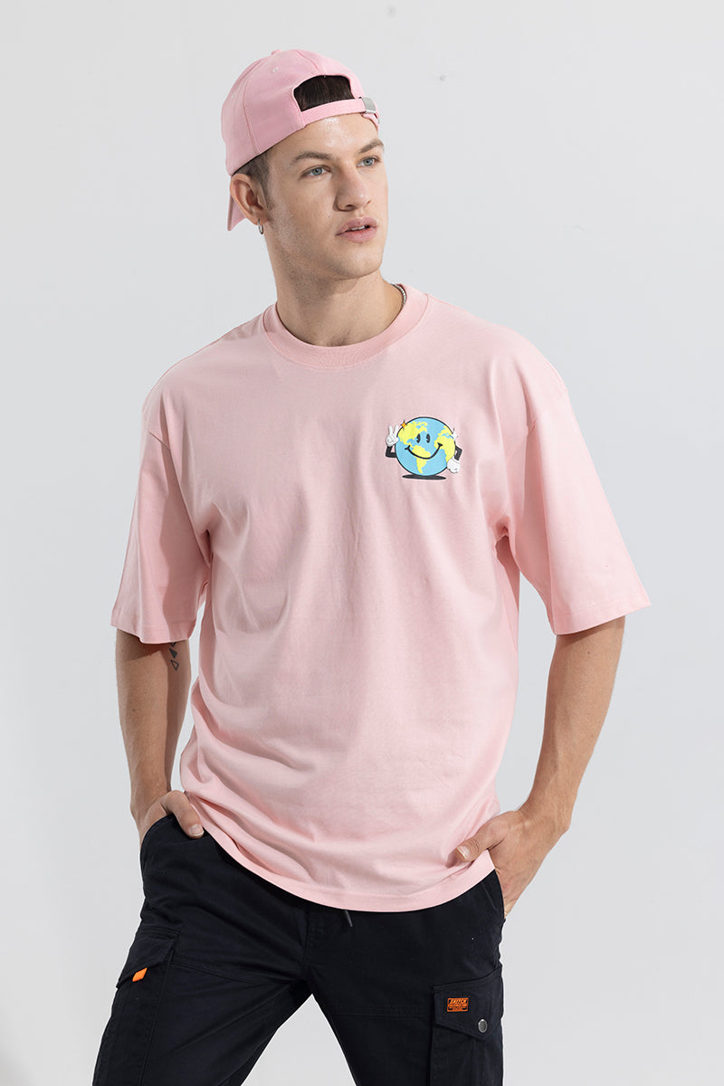 Green Is Groovy Pink Oversized T-Shirt