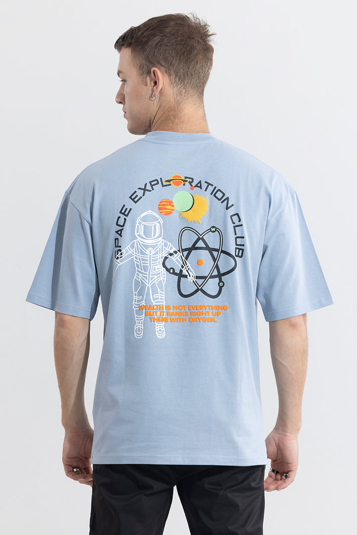 Space Exploration Club Blue Oversized T-Shirt