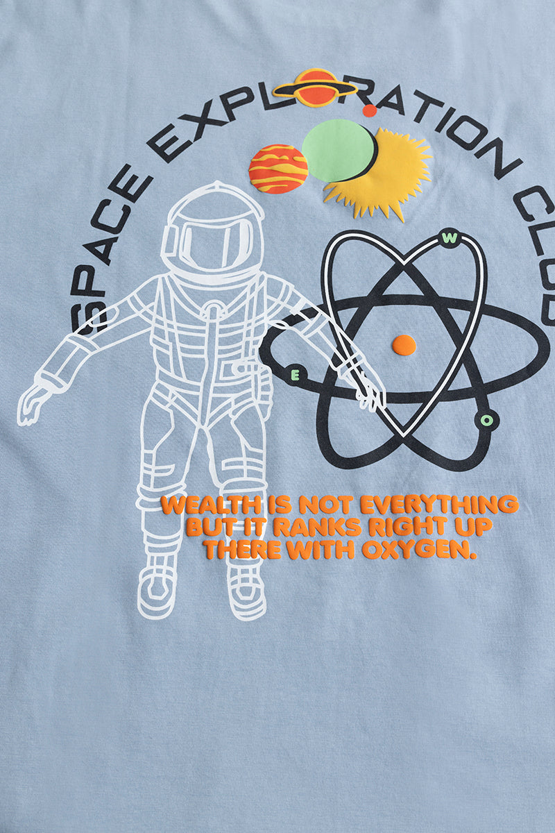 Space Exploration Club Blue Oversized T-Shirt