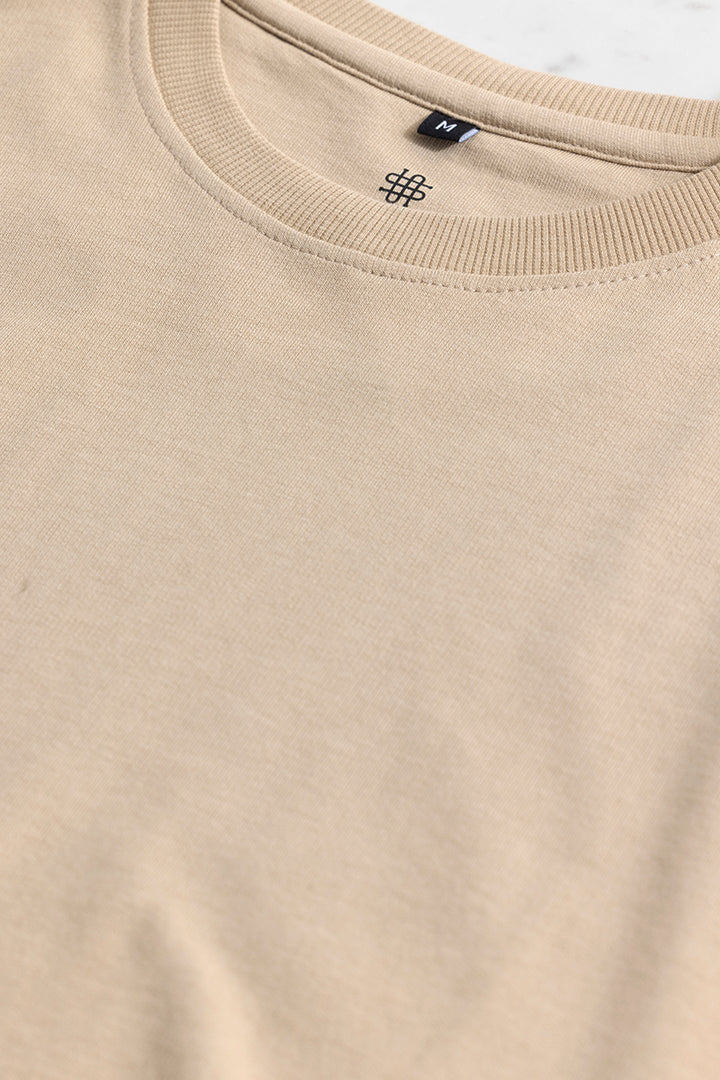 Buy Men's Solitude Beige Oversized T-Shirt Online | SNITCH