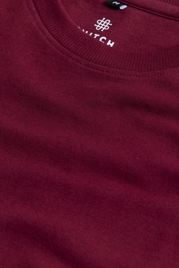 Solitude Maroon Oversized T-Shirt