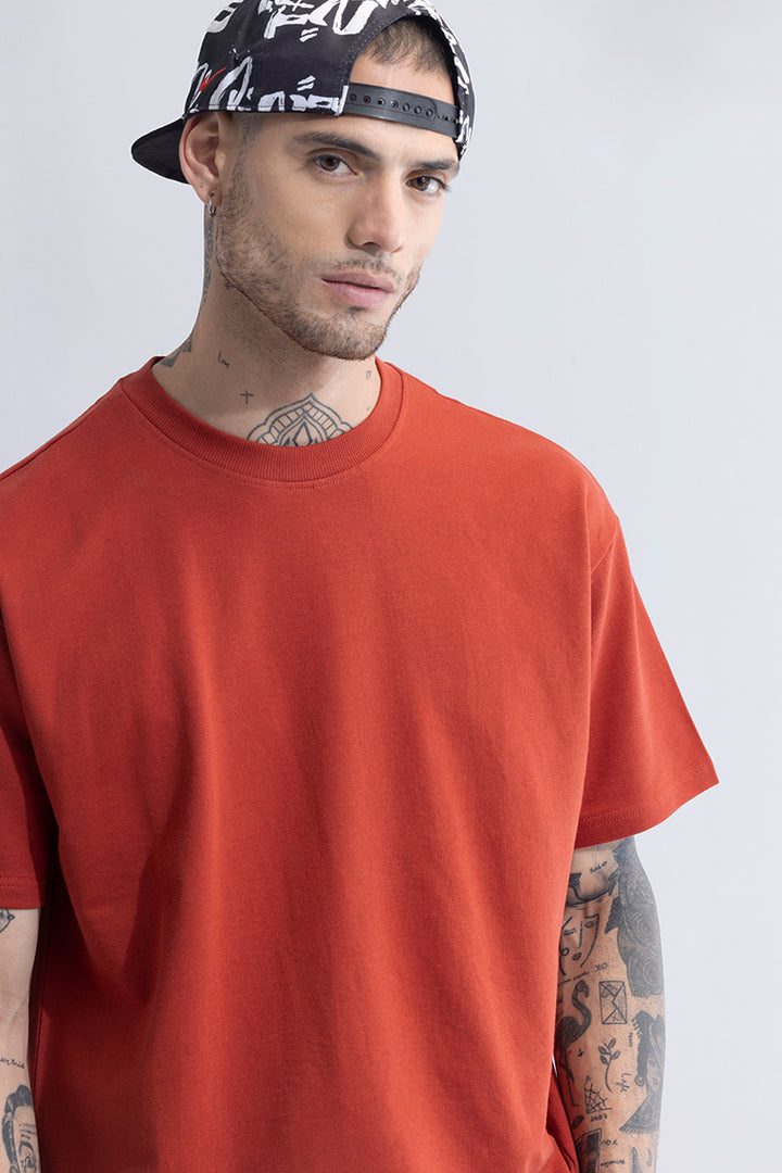 Solitude Rustic Orange Oversized T-Shirt