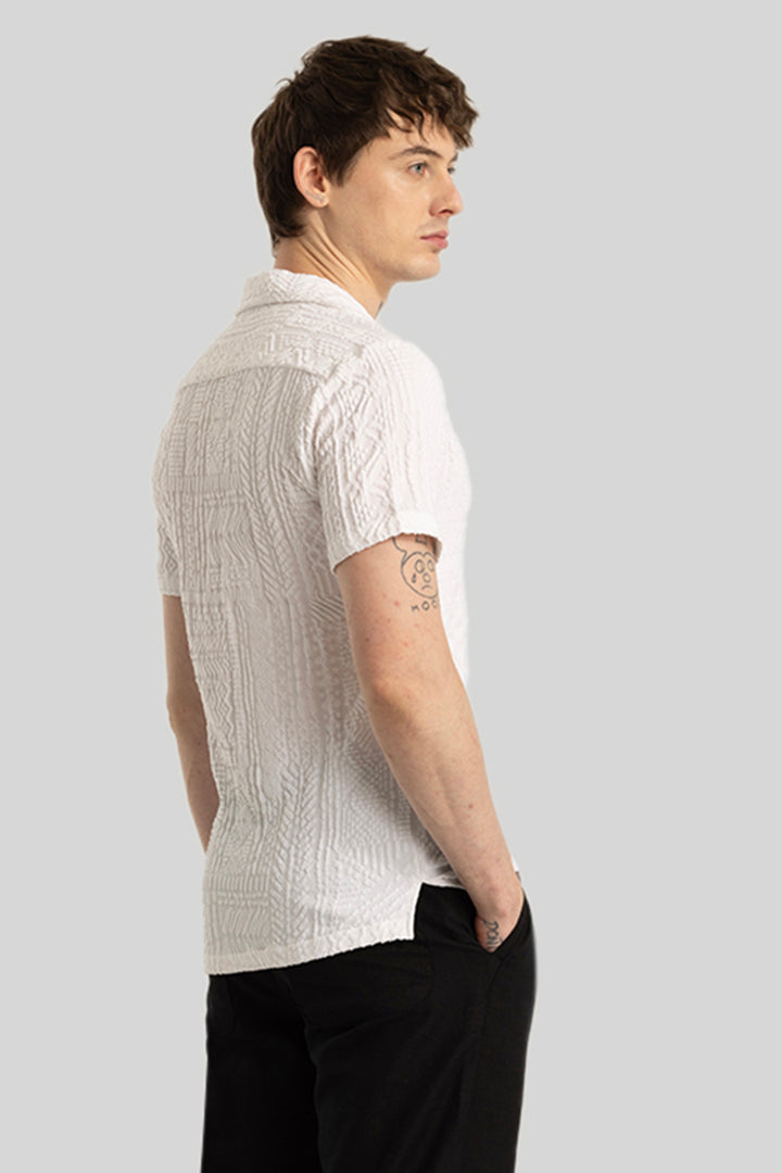 Jelle Off White Geometric Polo T-Shirt