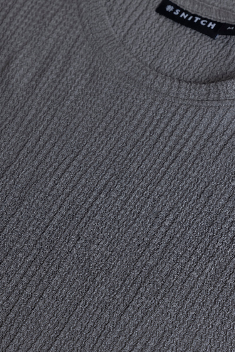 Tactile Grey Textured T-Shirt