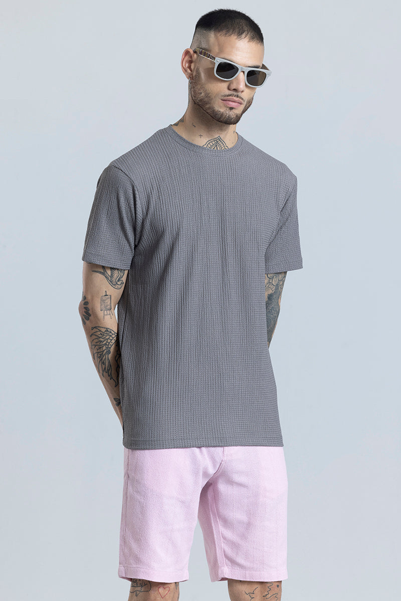 Tactile Grey Textured T-Shirt