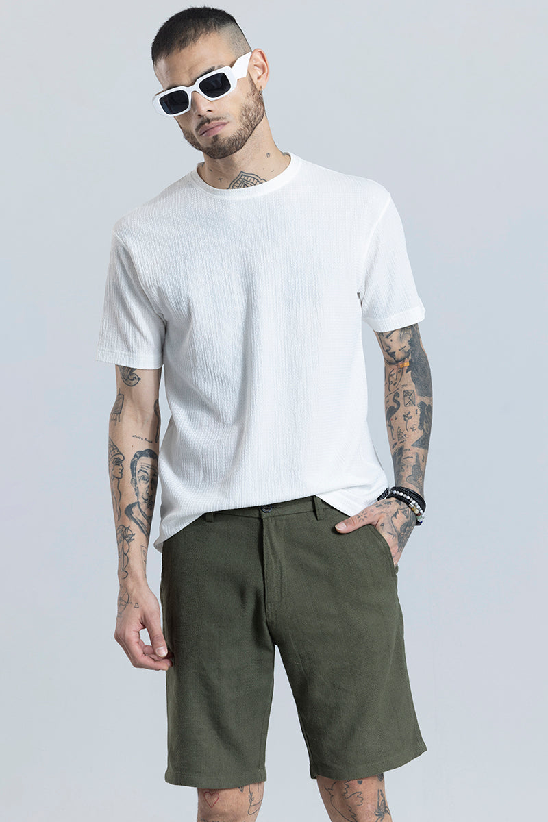 Tactile White Textured T-Shirt